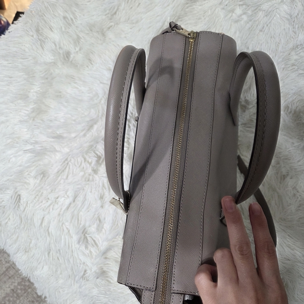 Coach Bleeker Saffiano Riley Carryall Large Crossbody Bag Taupe #30149 - Picture 10 of 16